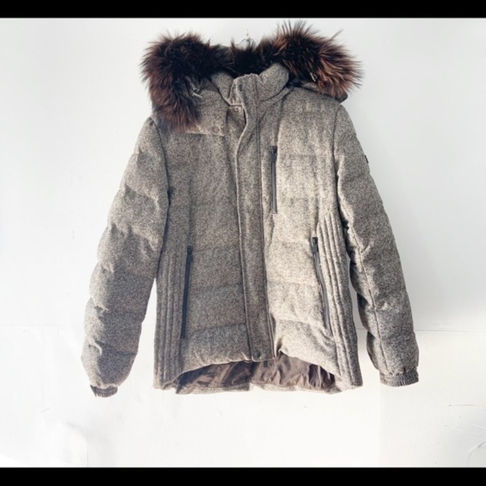 Tatras Guenuine Goose Down Winter Jacket with Racoon Fur Hood Size XL 05